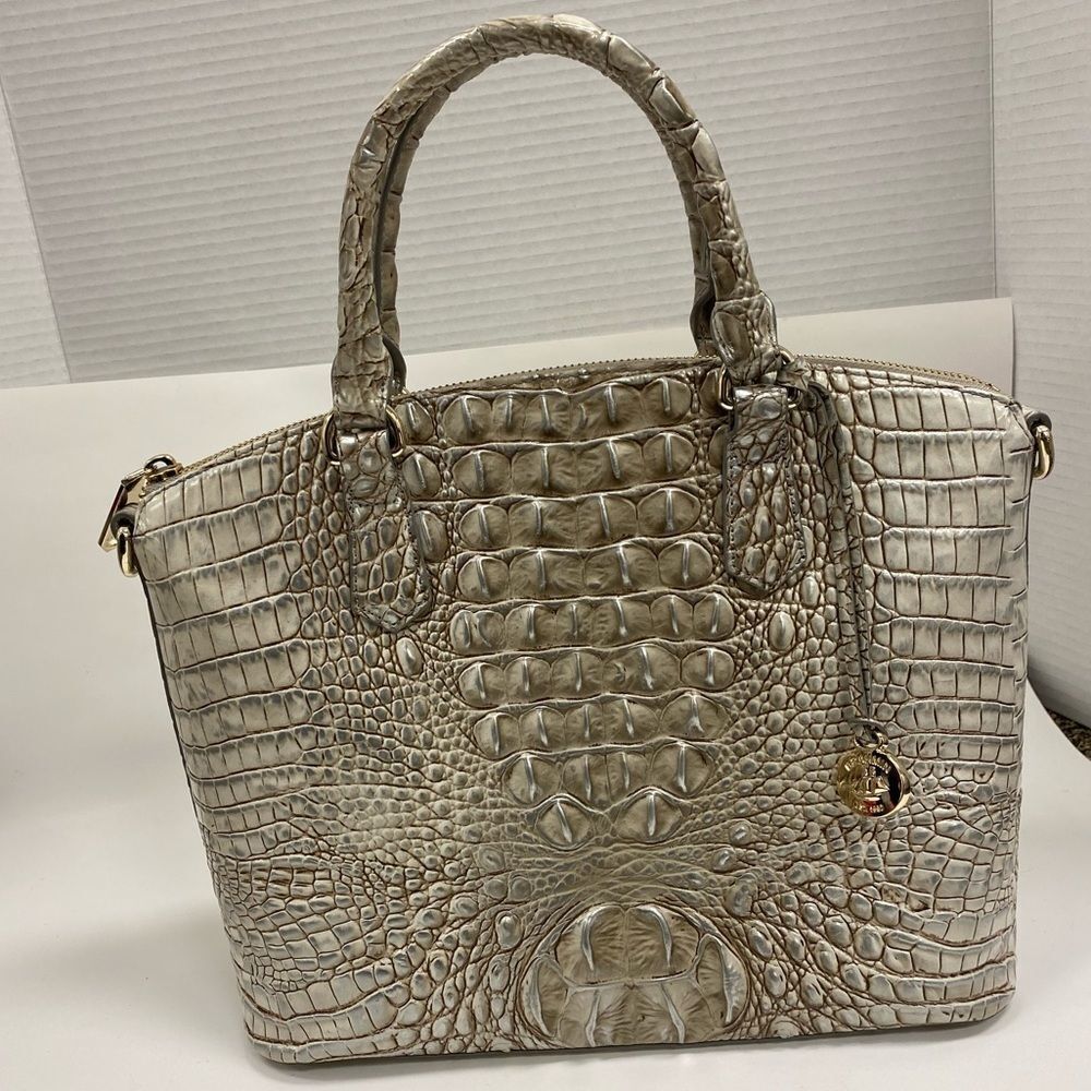 Brahmin small gold stardust Melbourne crocodile  DUXBURY Satchel Handbag‎
